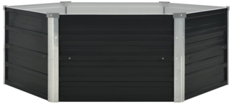 vidaXL Hochbeet Anthrazit 129 x 129 x 45 cm Verzinkter Stahl 45723