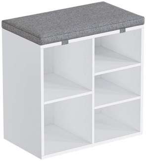 GarveeMore Schuhbank 1 Schuhbank mit Kissenauflage, Schuhregal, mit 5 Fächern, 51 x 30.5 x 53 cm