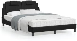 vidaXL Bett mit Matratze Schwarz 120x200 cm Kunstleder 3208782