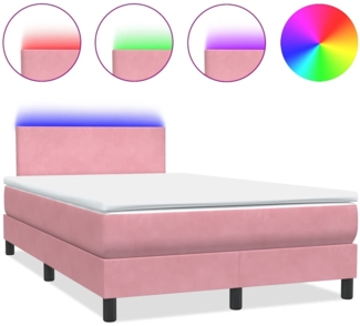 vidaXL Boxspringbett mit Matratze Rosa 120x220 cm Samt 3316736