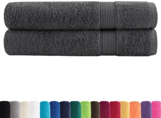vidaXL Premium-Handtücher SOLUND 2 Stk. Anthrazit 100x200 cm 600 g/m² 137172
