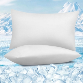 Woltu Kissenbezug, (2 Stück), Kühlende Kissenhülle, Weich, Atmungsaktiv, mit Q-Max>0.45 Arc-Chill