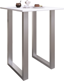VCM Bartisch Xona 920137 Silber / Weiß H. 102 x B. 80 x T. 80 cm