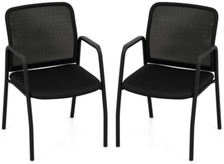 COSTWAY Besucherstuhl, 2er, mit Arm- & Netzrückenlehne, bis 150kg, 60 x 59 x 81 cm