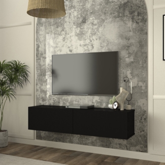 TV-Lowboard hängend Verpsboga 135 x 32 x 30 cm Schwarz [en. casa]