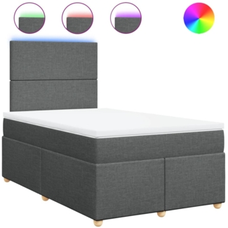 vidaXL Boxspringbett mit Matratze Dunkelgrau 120x190 cm Stoff 3293513