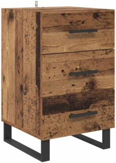 vidaXL Nachttisch mit Schubladen Altholz 40 x 40 x 66 cm Holzwerkstoff 882143
