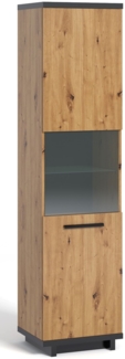 99rooms Soyer Vitrine I Artisan Eiche Melamin Graphit