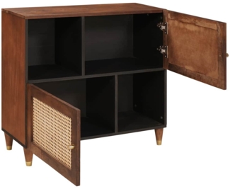 vidaXL Sideboard Braun 80 x 33.5 x 75 cm Rohr und massives Mangoholz 4018907