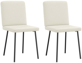 vidaXL Esszimmerstühle 2 Stk. Creme Samt 4101195