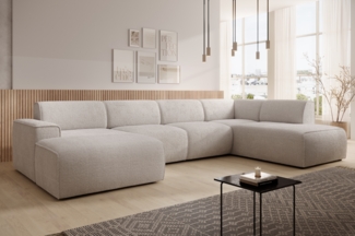AX LIVING XXL Sofa U Form Didim Creme 415cm breit modern & großzügig R