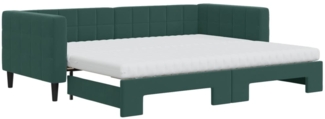vidaXL Tagesbett Ausziehbar mit Matratzen Dunkelgrün 90x200 cm Samt 3196717