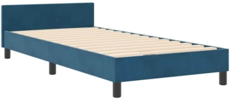 vidaXL Bettgestell mit Kopfteil Dunkelblau 100 x 200 cm Samt 3344859