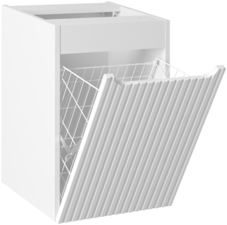 Unterschrank mit Wäschekorb, 40 cm, weiß, NEWPORT-56-WHITE