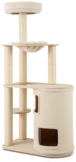 COSTWAY Kratzbaum, Katzenbaum mit Höhle & Hängematte, 151cm hoch