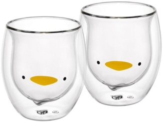 GRÄWE Doppelwandige-Thermogläser, 285ml, 2er Set, Motiv Ente