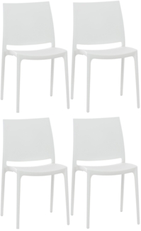 CLP 4er Set Stapelstühle Maya bis zu 130 kg belastbar,weiß