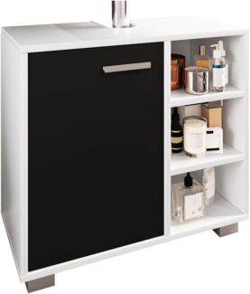 VCM Badmöbel Waschbeckenunterschrank Zalo 917458 Weiß / Schwarz H. 55 x B. 60 x T. 30 cm