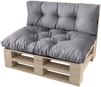 sunnypillow Palettenkissen Malmo - Set Sitzkissen 120x80x12 + Rückenkissen 120x40x15, palettenmöbel palettencouch polsterauflage