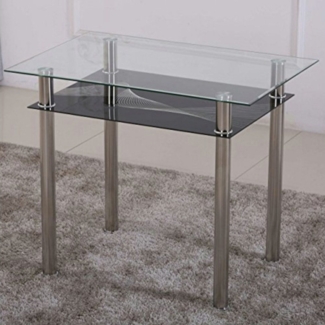 Esstisch Glas mit 6mm Sicherheitsglas & Facettenschliff - Glastisch perfekt geeignet als Esszimmertisch/Küchentisch (90 x 60 x 75 cm, schwarz)