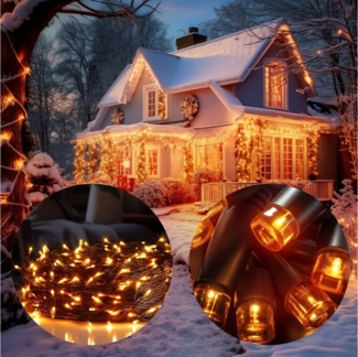 Deuba Lichterkette, 100 LED Außen Timer 8 Leuchtmodi IP44 Dimmbar Batterie