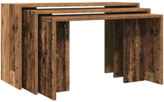 vidaXL Satztische 3 Stk. Altholz-Optik Holzwerkstoff 858540