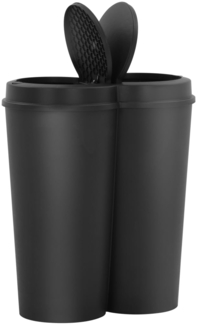 vidaXL Duo Mülleimer Schwarz 50 L