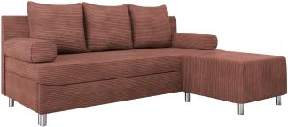 Schlafsofa Dover Cord (Sofa mit Polsterhocker, Farbe: Poso 29)