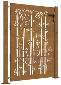 vidaXL Gartentor 105x130 cm Cortenstahl Bambus-Design 153240