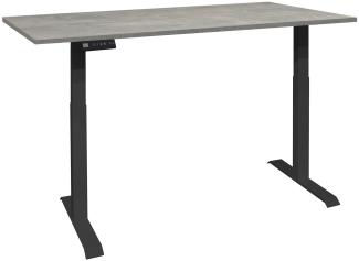 Schreibtisch höhenverstellbar elektrisch Editha 120x70 schwarz/beton 14224-12070