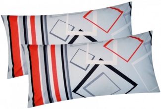 Heubergshop Kissenbezug, (2 Stück), 2er Set 40x80cm Karos Modern Gestreift 100% Baumwolle (305/6 Karo)