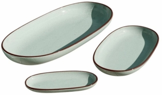 Mirabeau Geschirr-Set Servierplatte 3er Set Biarré türkis, Steinzeug