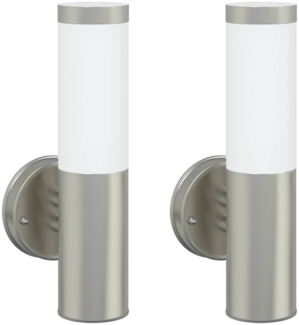 vidaXL Außenwandleuchten 2 Stk. Silbern Edelstahl IP44 4005952