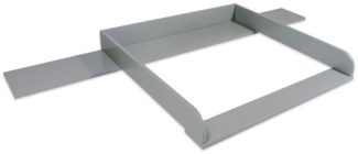 Puckdaddy Wickelaufsatz Lorenz 159,5x78x10 cm aus Holz in Grau passend für IKEA Malm Kommoden