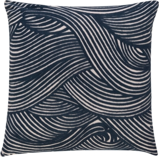 BARBARA Home Collection Dekokissen Wave, Kissenhülle ohne Füllung aus besticktem Leinwandgewebe, 50 x 50 cm