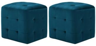 vidaXL Pouf 2 Stk. Blau 30x30x30 cm Samtstoff 278384