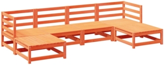 vidaXL 6-tlg. Garten-Sofagarnitur Wachsbraun Massivholz Kiefer 3299564