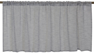 ELBERSDRUCKE Scheibengardine Bistrogardine Tunneldurchzug Liem grau 48x140cm, Schlaufen, halbtransparent