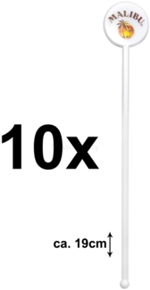 Malibu Stirrer Rührstab in weiß für Cocktails Bar - 10er Set