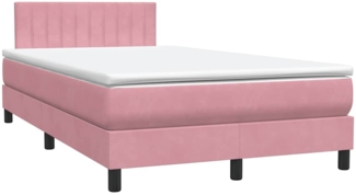 vidaXL Boxspringbett mit Matratze Rosa 120x220 cm Samt 3316448