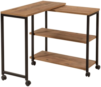 Dmora Wohnzimmertisch Lagaros, Niedriger Wohnzimmertisch, Kaffeeregal, Couchtisch für Sofa, 70x76 h63 cm, Eiche und Schwarz