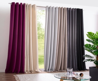 DecoHome24 Gardine Brillant, Ösen (2 St), blickdicht, blickdicht