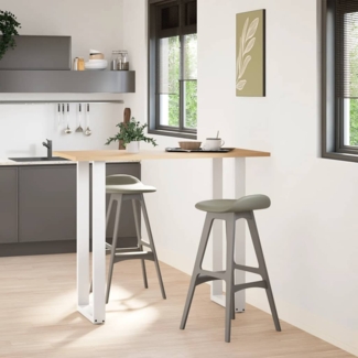 vidaXL Bartischbeine U-Form 2 Stk. Weiß 50x(110-111) cm Stahl 4013245