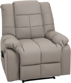 Massagesessel, Fernsehsessel mit Liegefunktion 8 Massagepunkte Grau, 94 x 99 x 99 cm