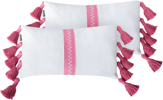 Kissen 2er Set Geometrisches Muster LOVELY Baumwolle 30 x 50 cm Rosa