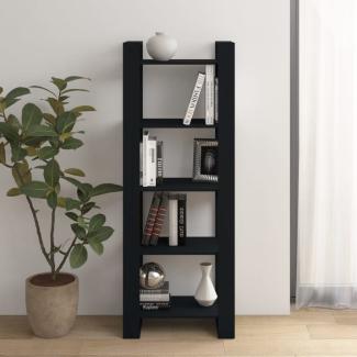 vidaXL Bücherregal/Raumteiler Schwarz 60x35x160 cm Massivholz 813893