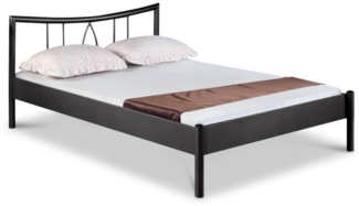 BedBox Metallbett Hanna mit klassischem Kopfteil, pulverbeschichtetes Metall