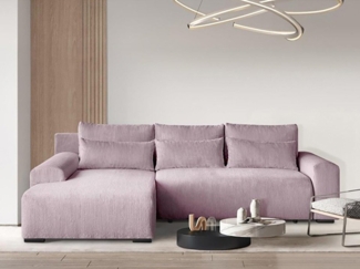 Beautysofa Ecksofa Benny, mit Schlaffunktion, Bettkasten, Wellenfedern, stilvoll Polsterecke im modernes Design, L-förmiges Corner Sofa aus Cordstoff