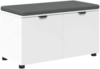 vidaXL Flurbank mit Kissen mit Speicher mit Tür Weiß 80 x 46 x 46 cm 891480