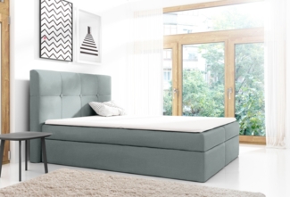 99rooms Verduro Boxspringbett Strukturstoff INARI Hellgrau 120x200 cm